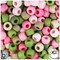 BeadTin Pink Camouflage Mix Matte 9mm Barrel Plastic Pony Beads (500pcs)